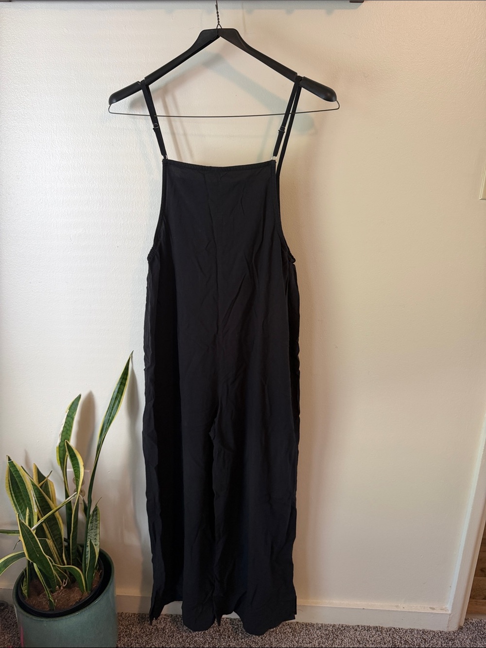 Classic Black Womens Wide-Leg Jumpsuit
